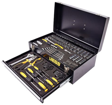 jegs 85320 124-piece mechanic's tool box set black powdercoated steel|Amazon.com: Jegs Tool Box.